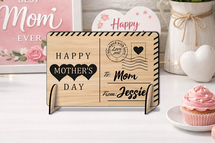 Happy Mothers Day Post Card Gift SVG Laser Grandma Best Mom