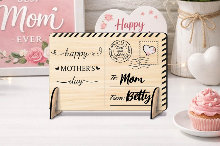 Happy Mothers Day SVG Post Card Gift Laser Present Grandma