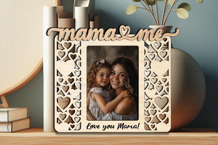 Heart Mama and Me SVG Photo Frame Gift Laser Home Decoration