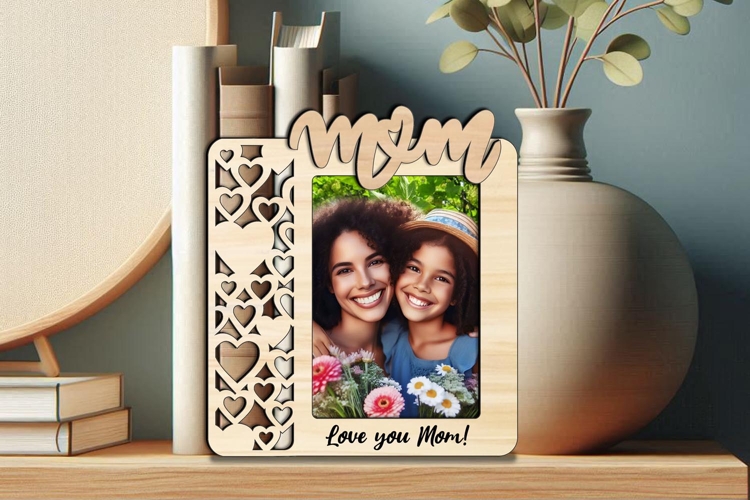 Hearts SVG Mom Photo Frame Picture Gift Laser Home Present