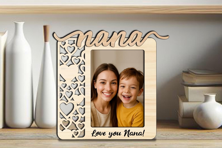 Hearts SVG Nana Photo Frame Home Decor Laser Gift Present
