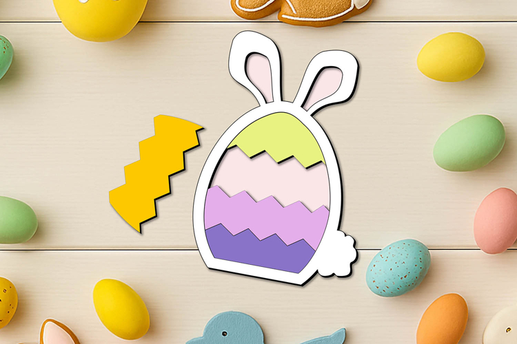 Holiday Easter Puzzle Laser SVG Kid Child Game Bunny Rabbit