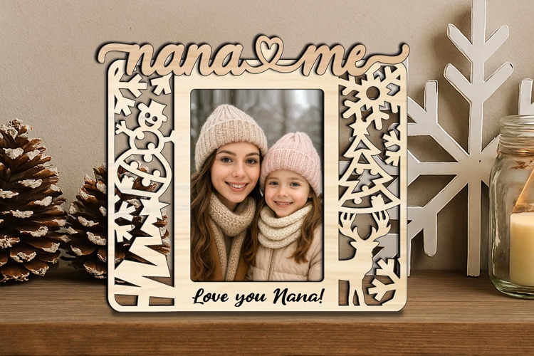 Holiday SVG Nana Me Photo Frame Winter Laser Gift Christmas