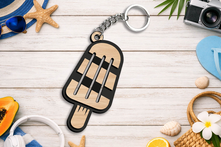 Ice Cream Stick SVG Summer Keychain Gift Laser Accessory