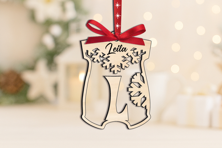 Letter L SVG Gift Christmas Ornament Onesie Laser Alphabet