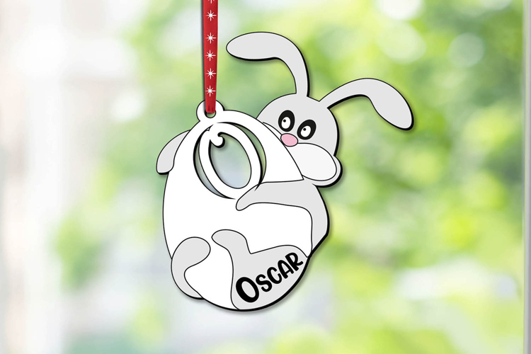 Letter O Basket SVG Easter Laser Bunny Name Tag Gift Present