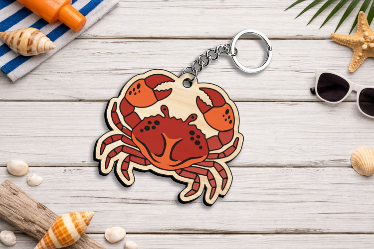 Lobster Crab Keychain Gift SVG Laser Sea Ocean Maritime Sun