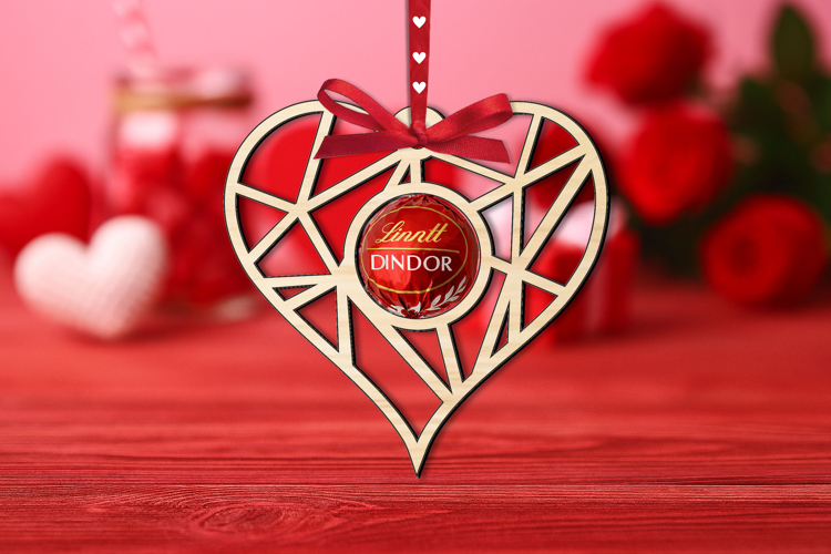 Love Intricate Design Laser Heart Candy Holder SVG Valentine