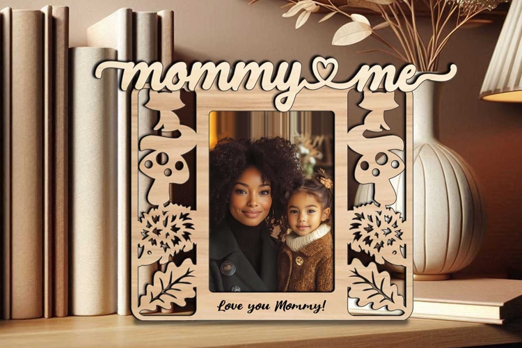 Mommy and Me SVG Photo Frame Laser Fall Autumn Season Gift