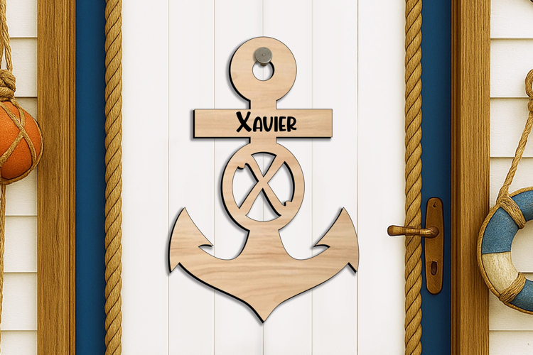 Ocean SVG Letter X Door Hanger Anchor Home Decor Nautical