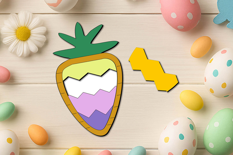 Puzzle Carrot Easter Kid Game Laser SVG Child Holiday Gift