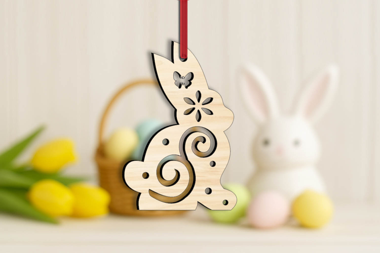 Rabbit Spring Easter SVG Laser Ornament Present Gift Bunny