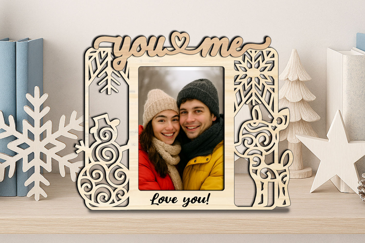 Snowman Deer Christmas Winter You and Me SVG Love Romantic