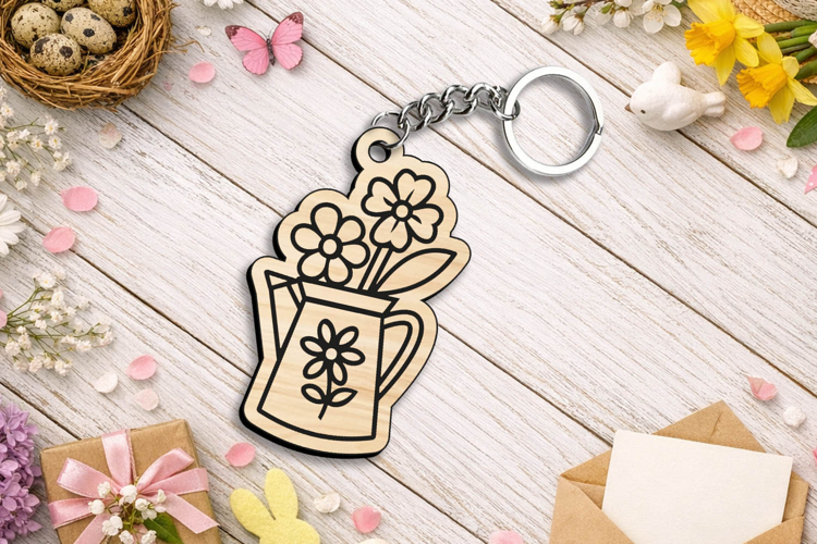 Spring Keychain Laser SVG Gift Mothers Day Summer Present