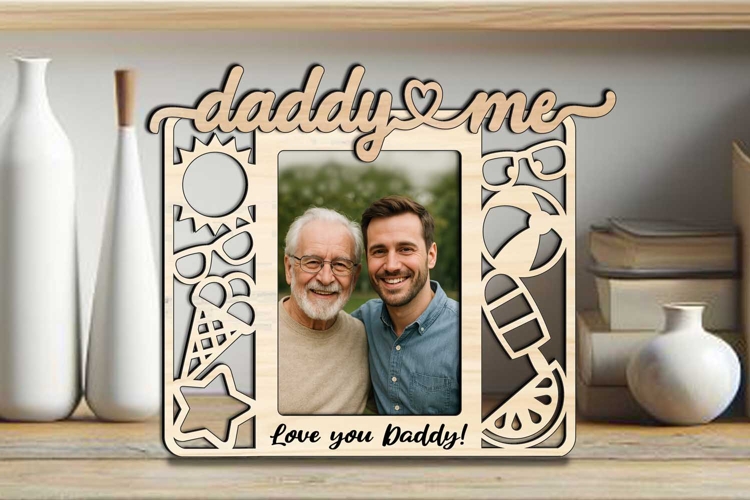 Summer Vibes SVG Daddy and Me Photo Frame Kids Laser Child
