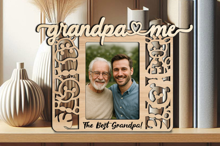 SVG Animal Grandpa and Me Giraffe Frame Picture Hippo Lion