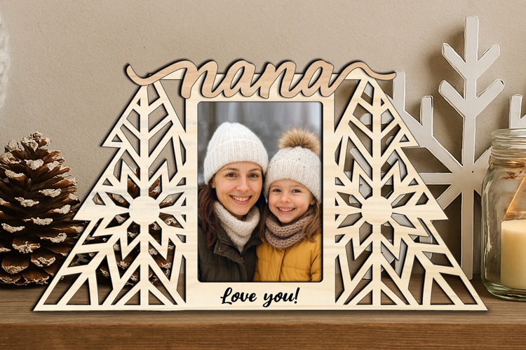 SVG Christmas Tree Nana Photo Frame Appreciation Gift Laser