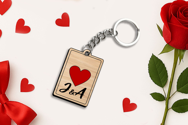 SVG Custom Happy Valentine Day Key Chain Romantic Love Gift