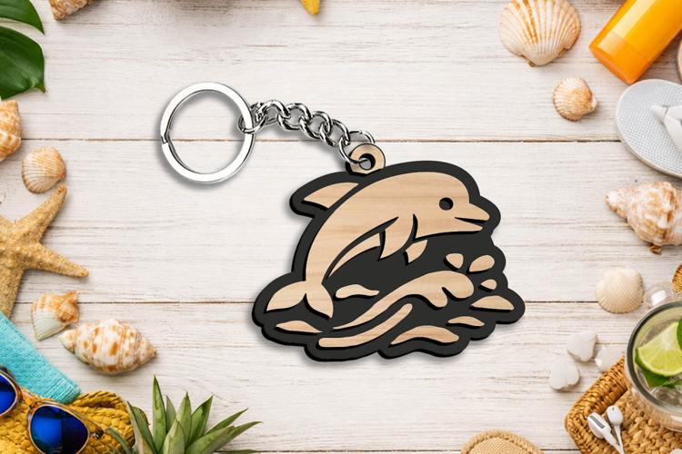 SVG Dolphin Summer Ocean Keychain Gift Laser Gift Present
