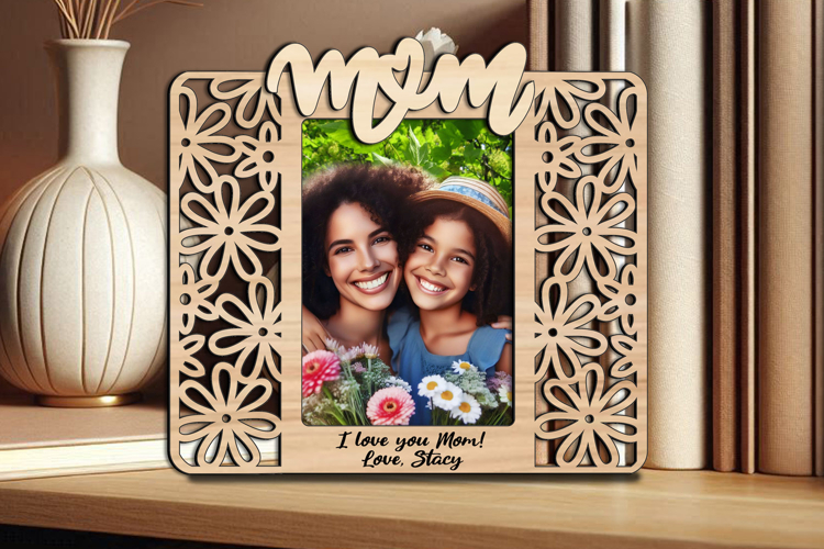 SVG Flowers Love Mother Daughter Frame Photo Picture Gift