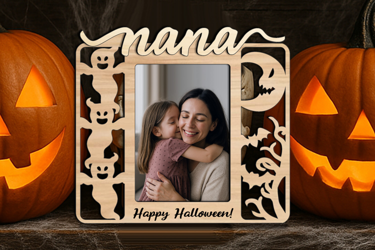 SVG Halloween Nana Picture Frame Gift Laser Cut Present Pic