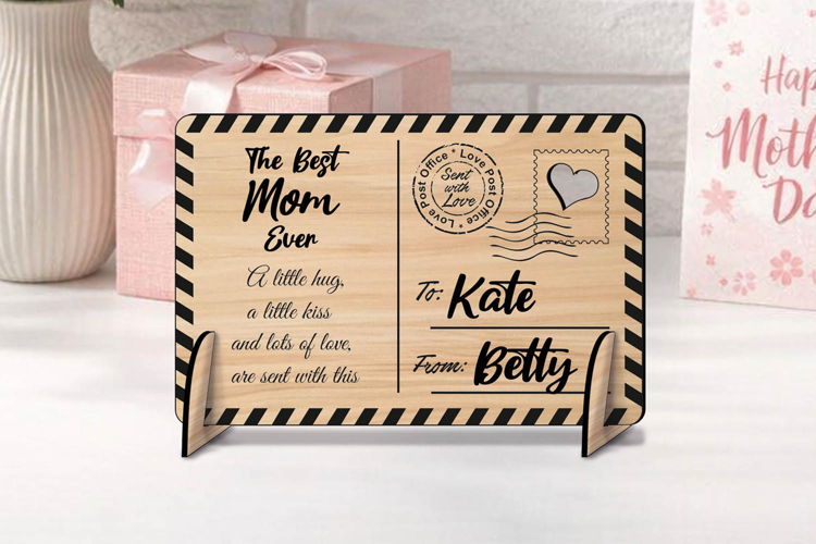 SVG Happy Mothers Day Post Card Present Laser Gift Custom