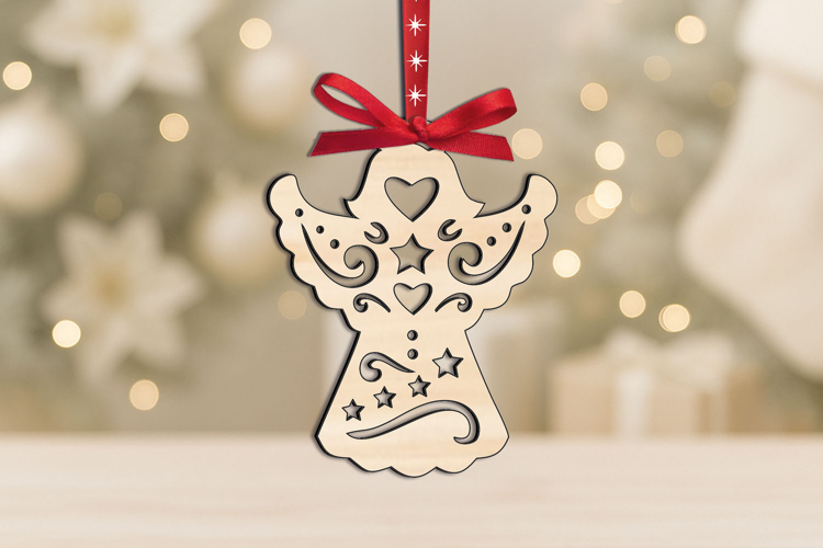 SVG Holy Angle Christmas Ornament Laser Gift Holiday Present