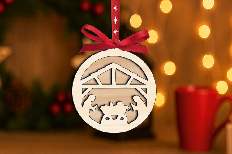 SVG Holy Night Silent Night Merry Christmas Ornament Laser