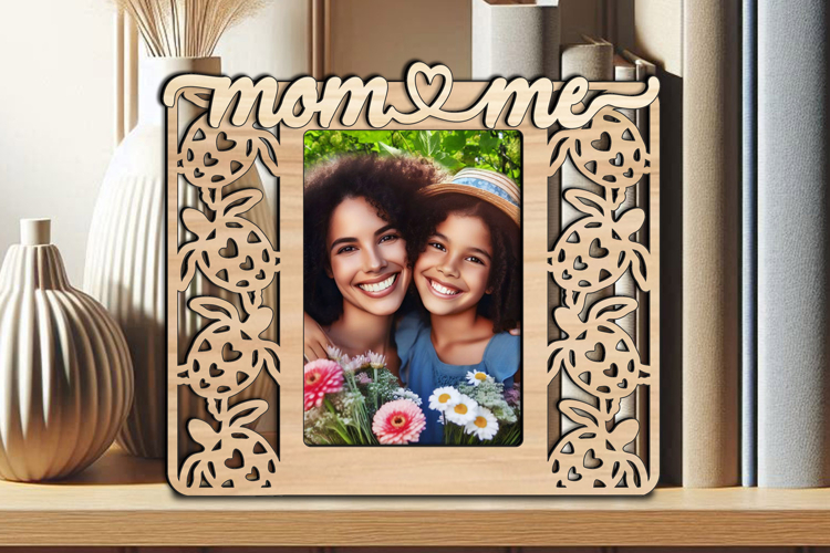 SVG Mom and Me Frame Photo Picture Love Daughter Son Kid