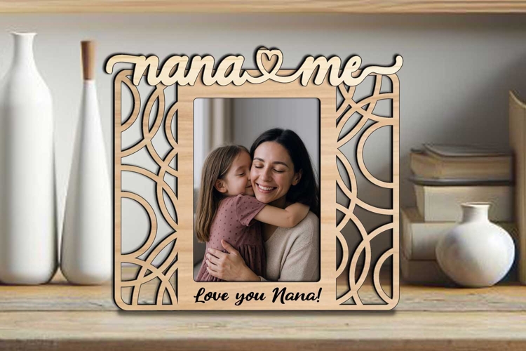 SVG Nana and Me Abstract Design Photo Frame Laser Present