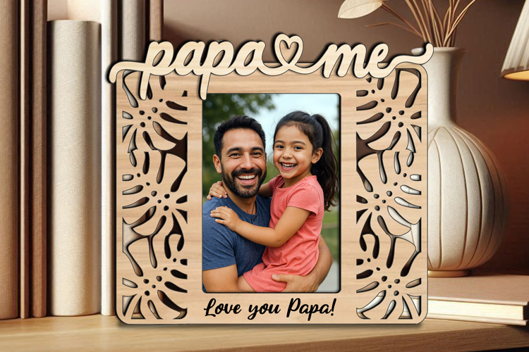 SVG Papa and Me Tropic Design Frame Photo Gift Holiday Home