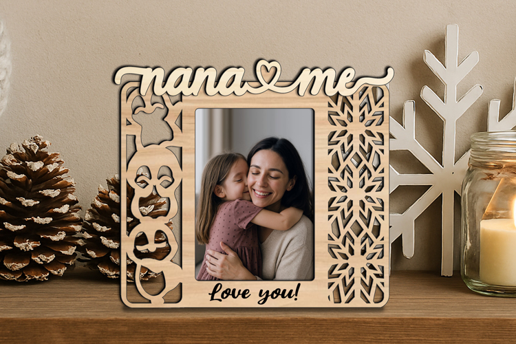 SVG Penguin Nana and me Christmas Photo Frame Appreciation