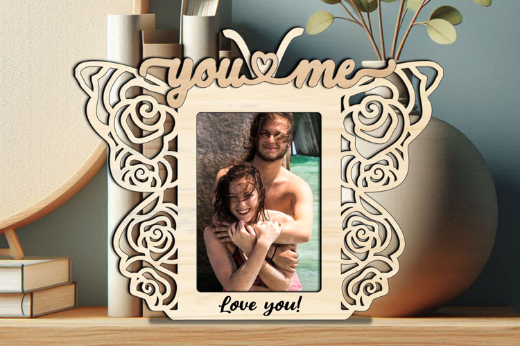 SVG Rose Butterfly You and Me Frame Photo Love Romantic
