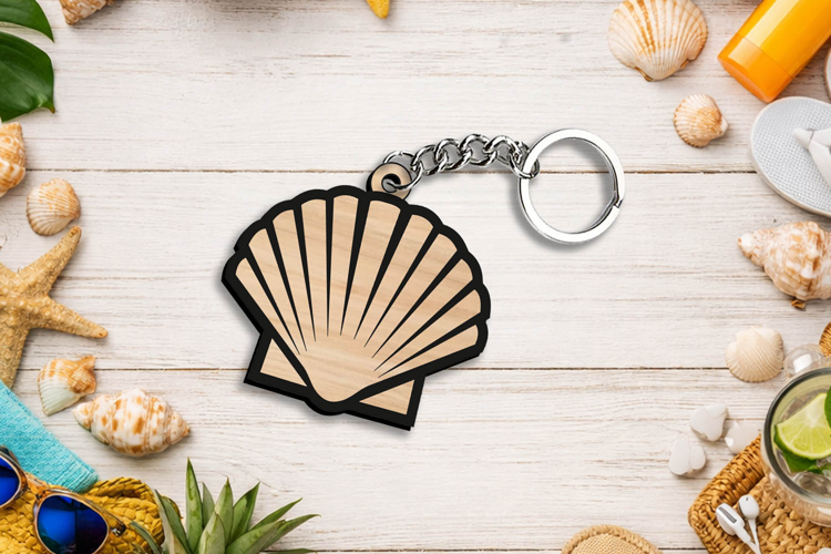 SVG Seashell Summer Keychain Gift Laser Gift Present Ocean