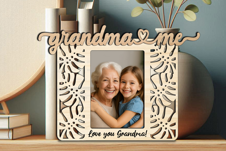 SVG Tropic Grandma and me Photo Frame Laser Gift Home Decor