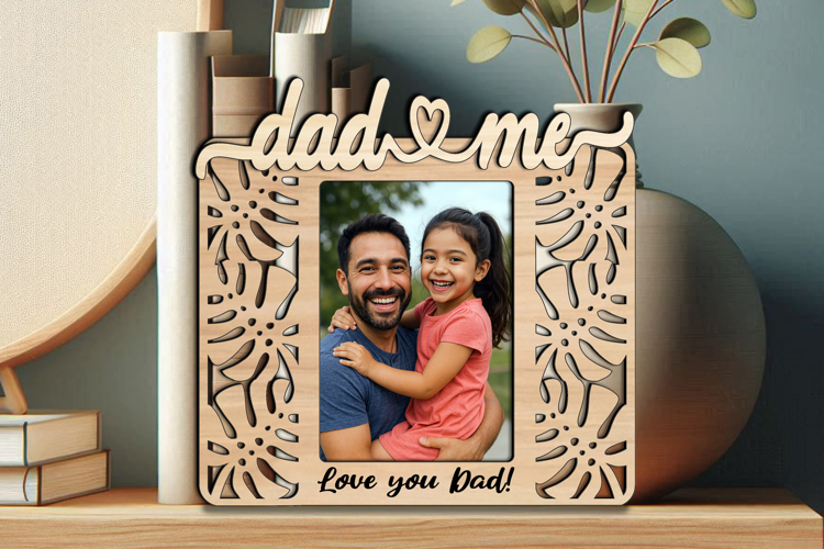 Tropic Dad and Me Photo Frame SVG Home Present Laser Gift
