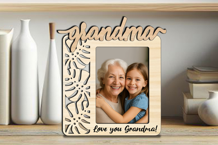 Tropic Grandma SVG Photo Frame Laser Gift Home Present Kids