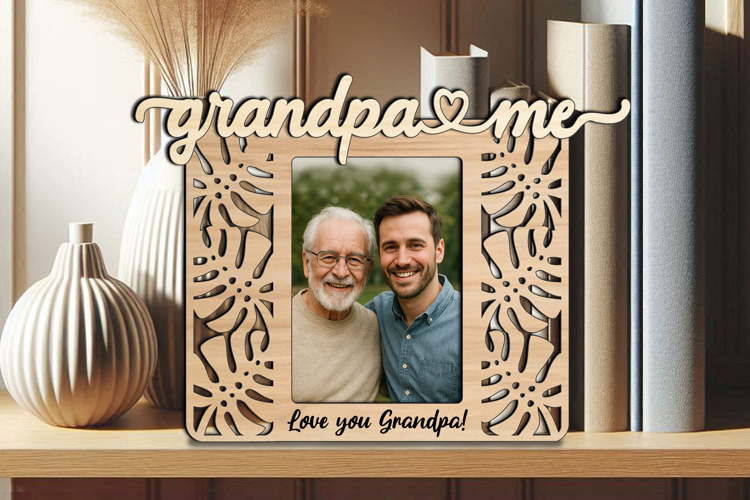 Tropical Grandpa and Me SVG Photo Frame Home Laser Holiday