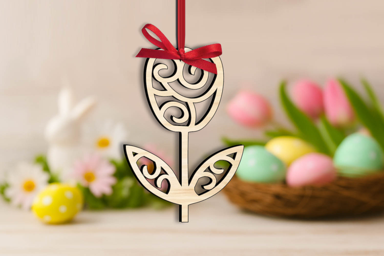 Tulip Flower Holiday Easter Ornament Laser Present Gift Home