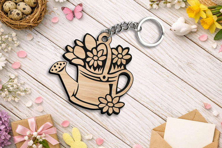 Water Can Spring Keychain Laser SVG Gift Present Accessory