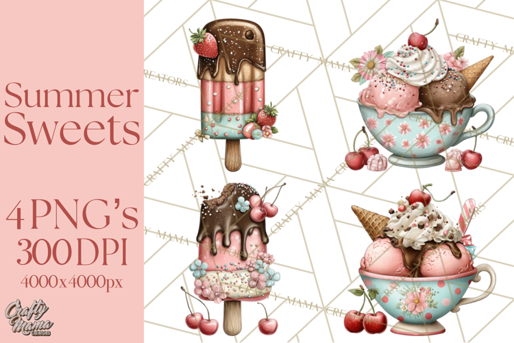 Summer Popsicle Treats Clipart PNG Graphics