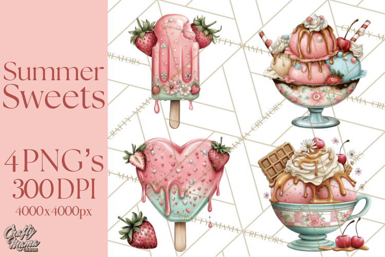 Summer Popsicle Treats Clipart PNG Graphics