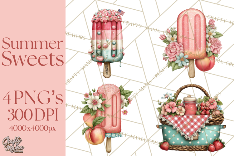 Summer Popsicle Treats Clipart PNG Graphics