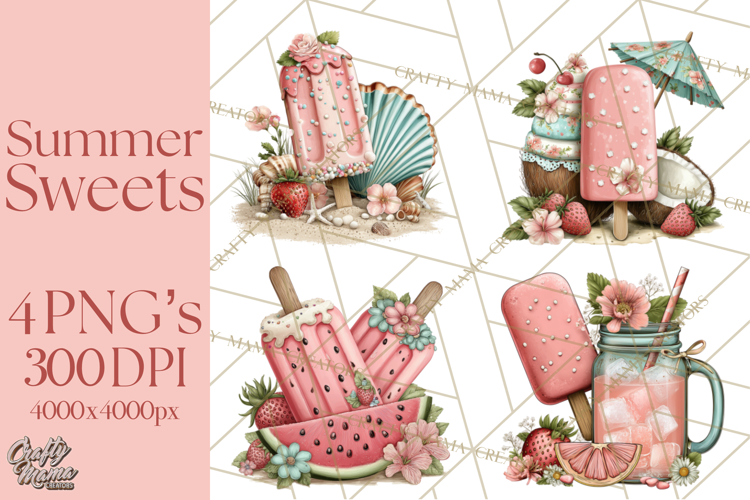 Summer Popsicle Treats Clipart PNG Graphics