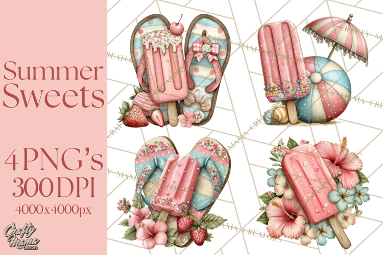 Summer Popsicle Treats Clipart PNG Graphics