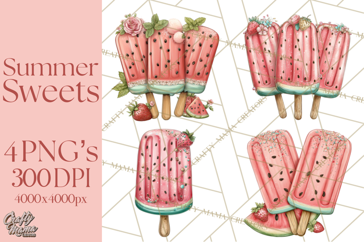 Summer Popsicle Treats Clipart PNG Graphics