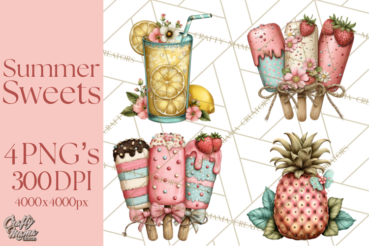 Summer Popsicle Treats Clipart PNG Graphics