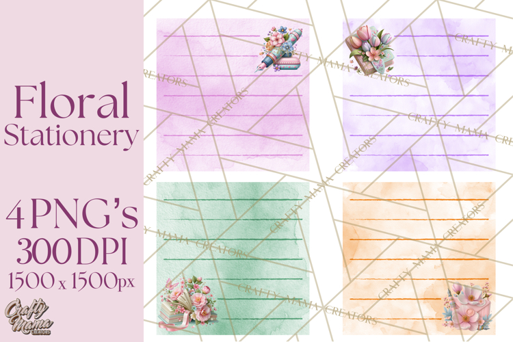 Bookish Blooms Floral Reading & Stationery PNG Clipart