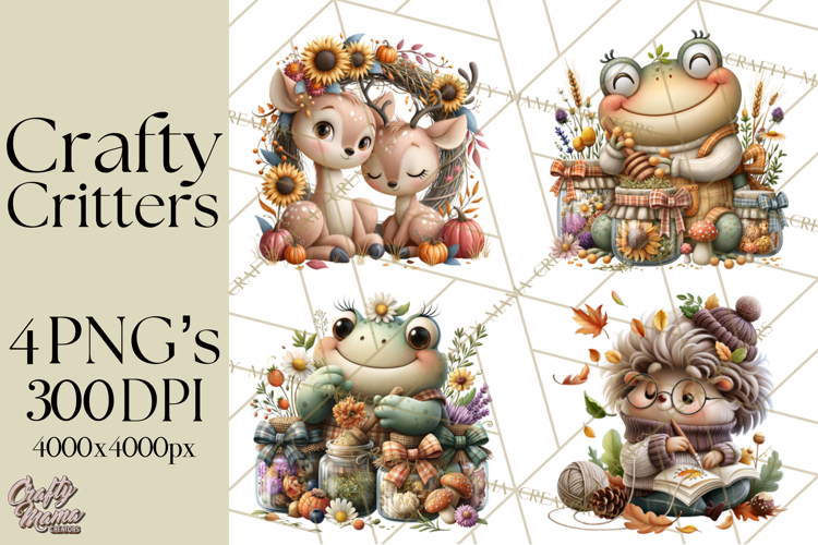 Crafty Fall Animals Clipart | Autumn Crafting Critters