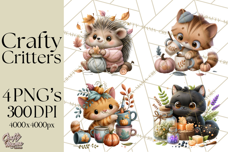 Crafty Fall Animals Clipart | Autumn Crafting Critters